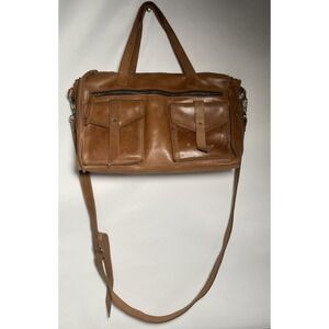 Raven Kauffman Tan Leather Crossbody Satchel